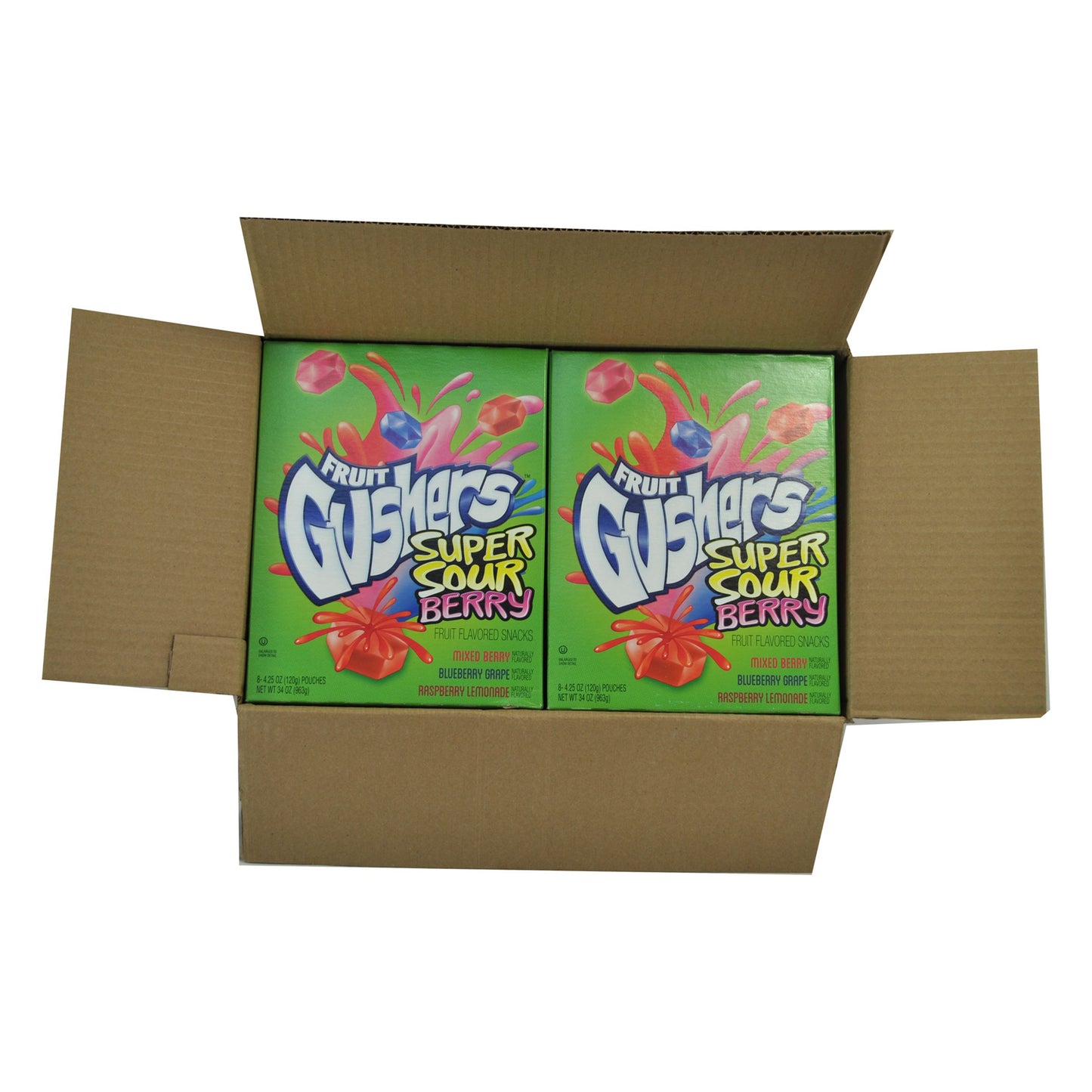 Fruit Gushers™ Gluten Free Fruit Snacks Super Sour Berry 34 Ounce Size - 6 Per Case.