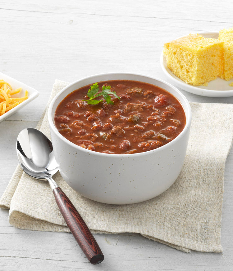 Kettle Cuisine Angus Steak Chili With Beans 4 Pound Each - 4 Per Case.