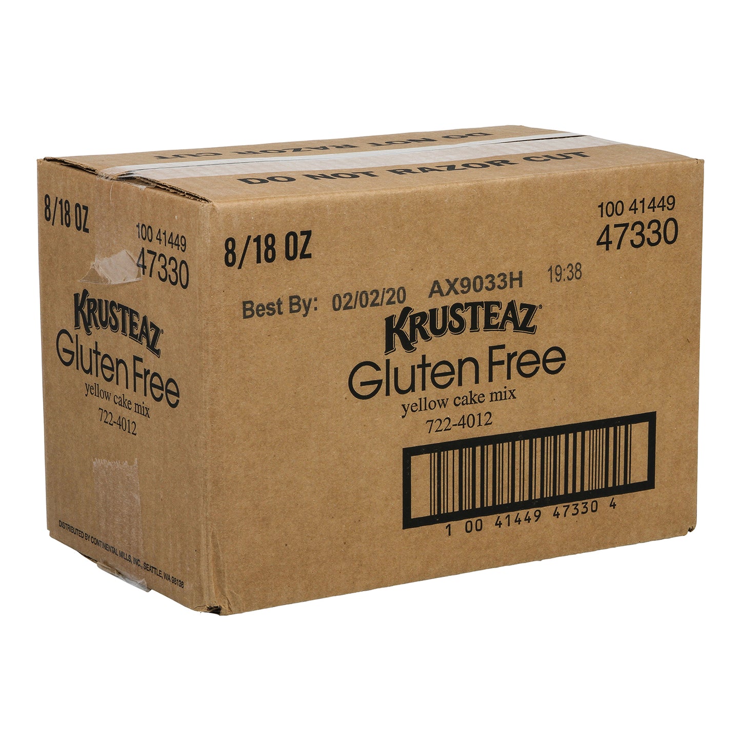 Krusteaz Gluten Free Yellow Cake Mix 18 Ounce Size - 8 Per Case.