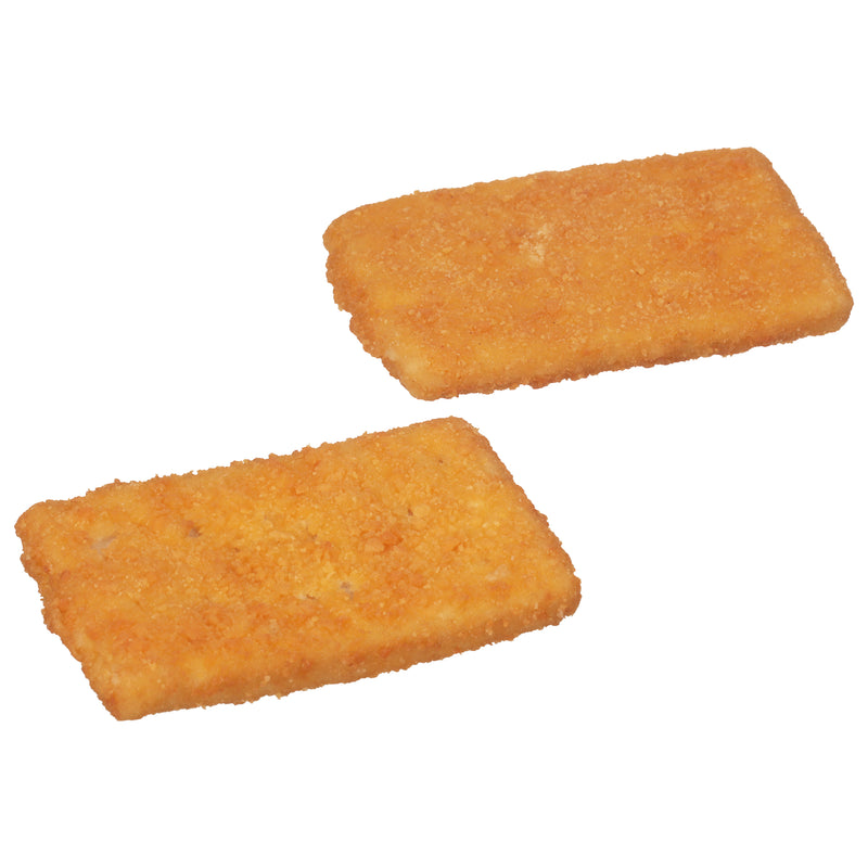 Oven Ready Breaded Cod Rectangles Made From Minced Fish 5 Pound Each - 2 Per Case.