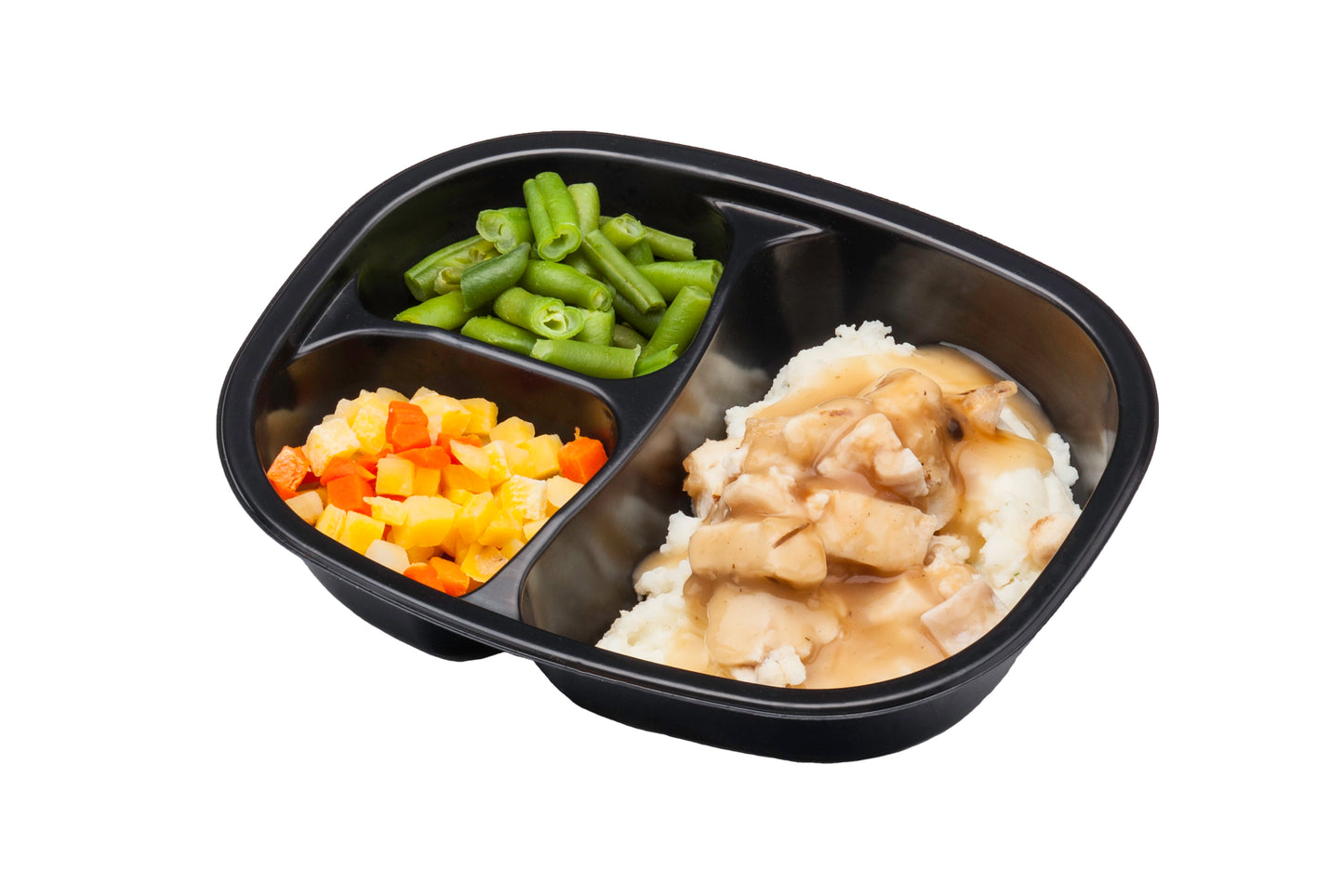 Chicken With Gravy Cubed Potatoes Carrotslima Beans 13 Ounce Size - 20 Per Case.