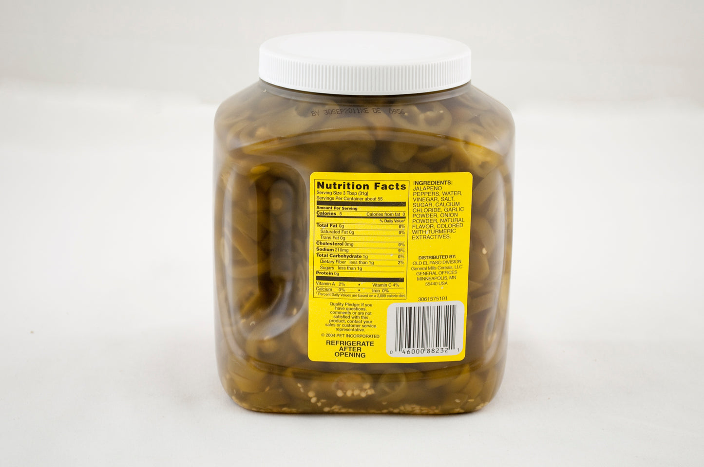 Old El Paso™ Taco Toppings Bulk Sliced Jalapeno Peppers 106 Ounce Size - 4 Per Case.