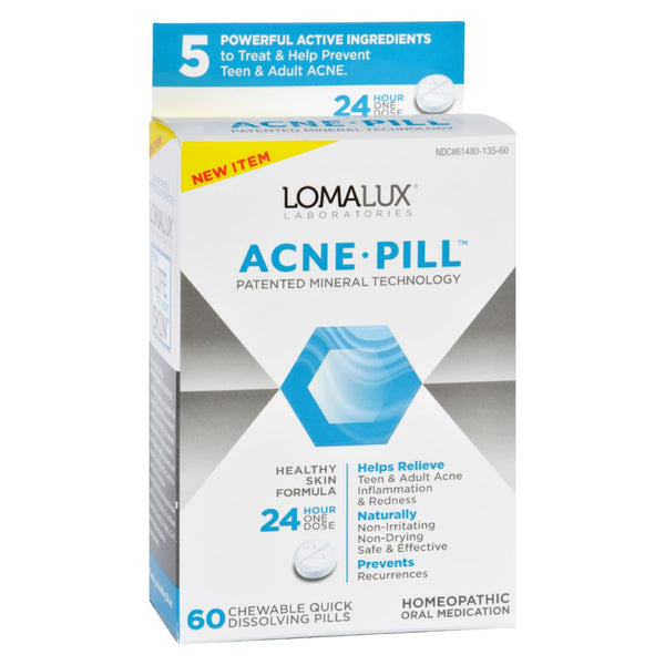 Loma Lux Laboratories Acne Pill - Chewable - Quick Dissolving - 60 Count