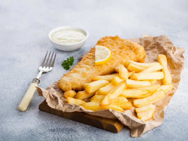 Battered Cod Wedges Kosher 10 Pound Each - 1 Per Case.