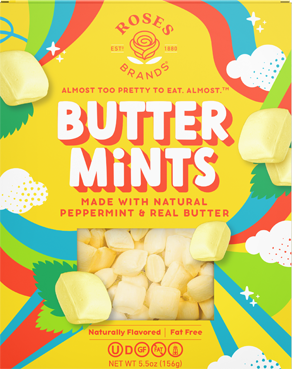 Butter Mints 5.5 Ounce Size - 12 Per Case.
