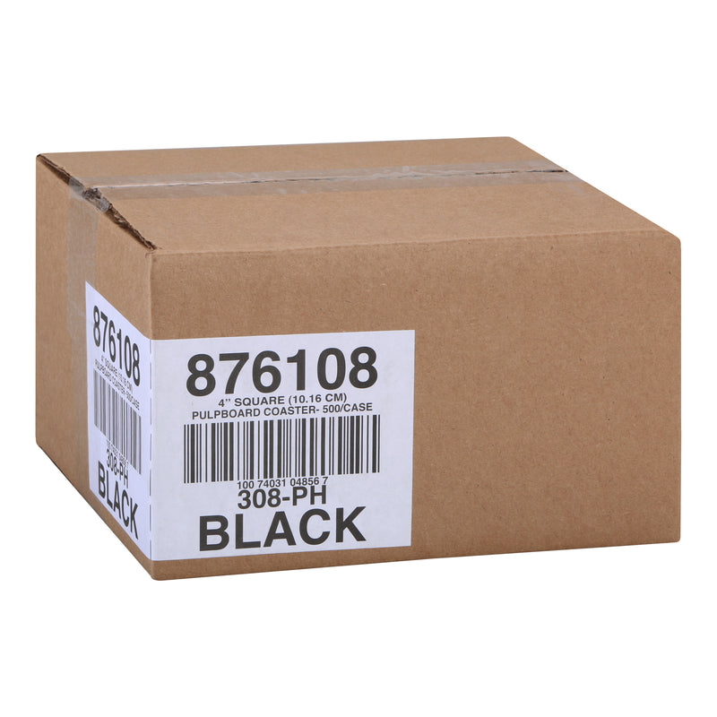 Coaster Pulpboard Light Weight Black In Square 500 Each - 1 Per Case.