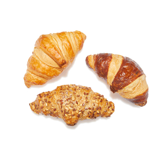 Mini Assorted Butter Croissants Butter Pretzel Multigrain 0.88 Ounce Size - 225 Per Case.