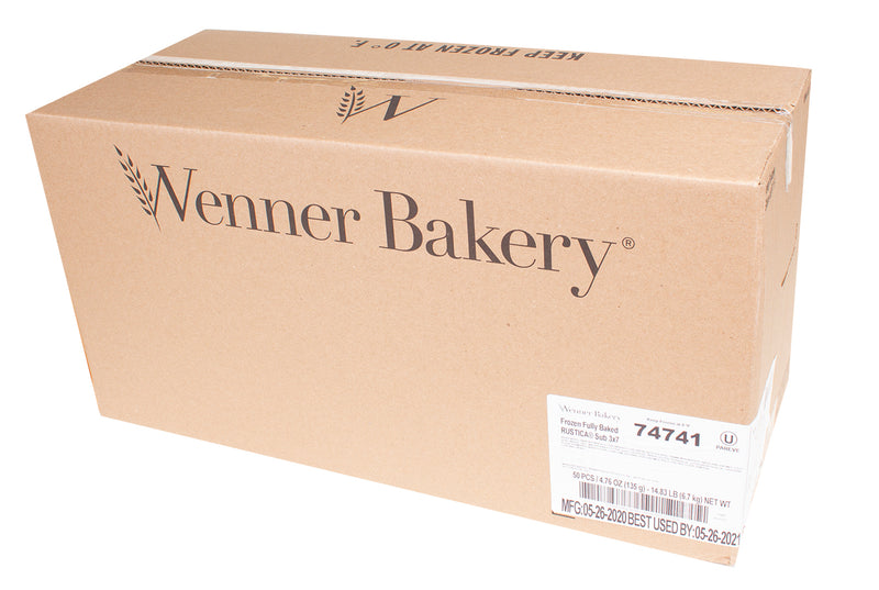 Wenner Bakery Rustica Ciabatta Sub 4.85 Ounce Size - 50 Per Case.