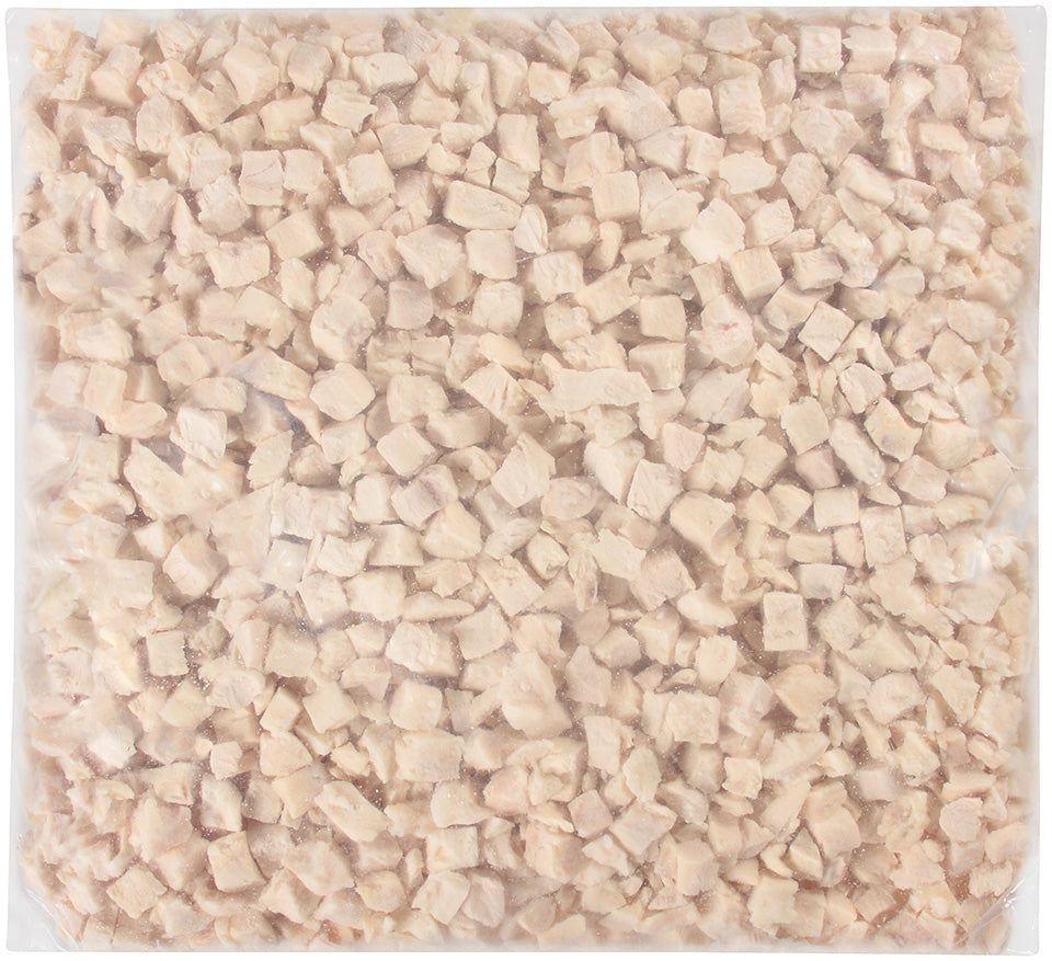 Wayne Farms Fully Cooked 1/2" 1/2" Diced All White Chicken Pieces 5 Pound Each - 2 Per Case.