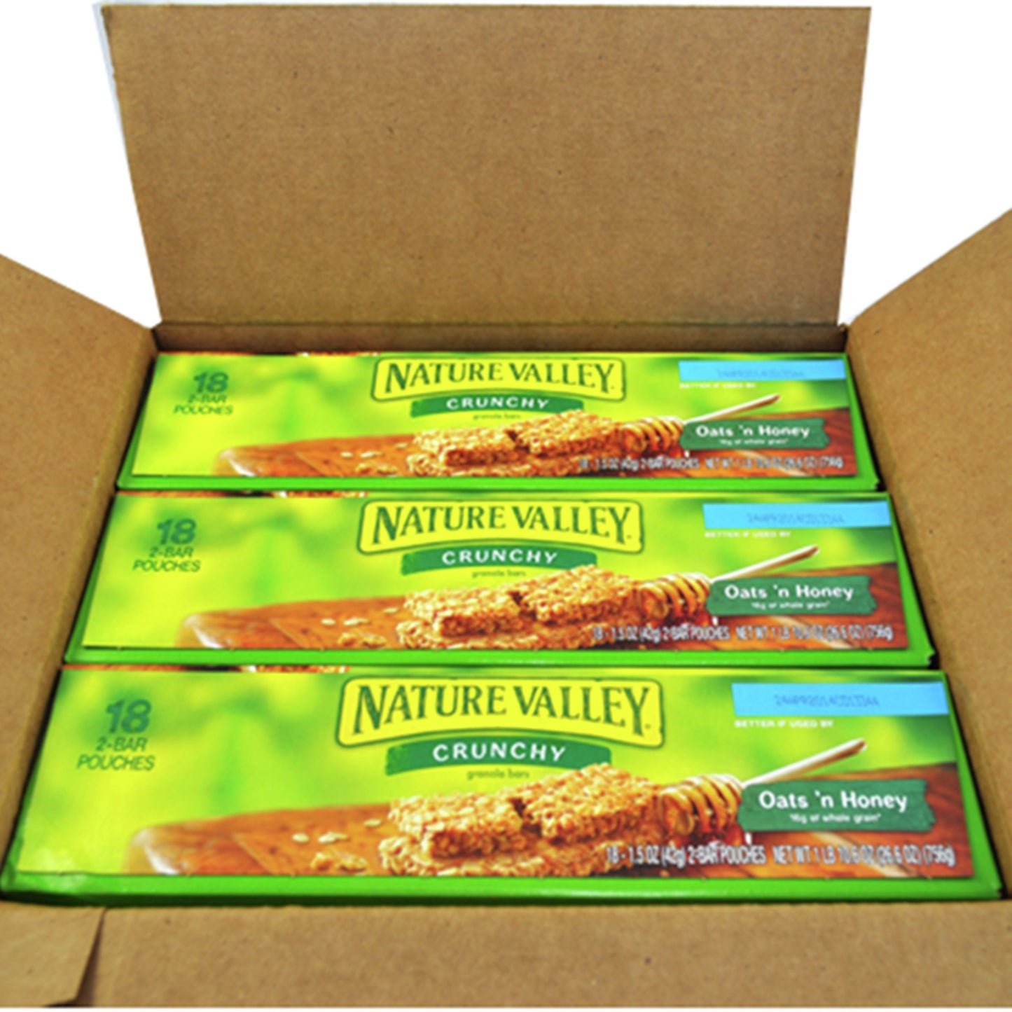 Nature Valley™ Crunchy Granola Bars Oats 'n Honey (Double Bar) 26.82 Ounce Size - 6 Per Case.