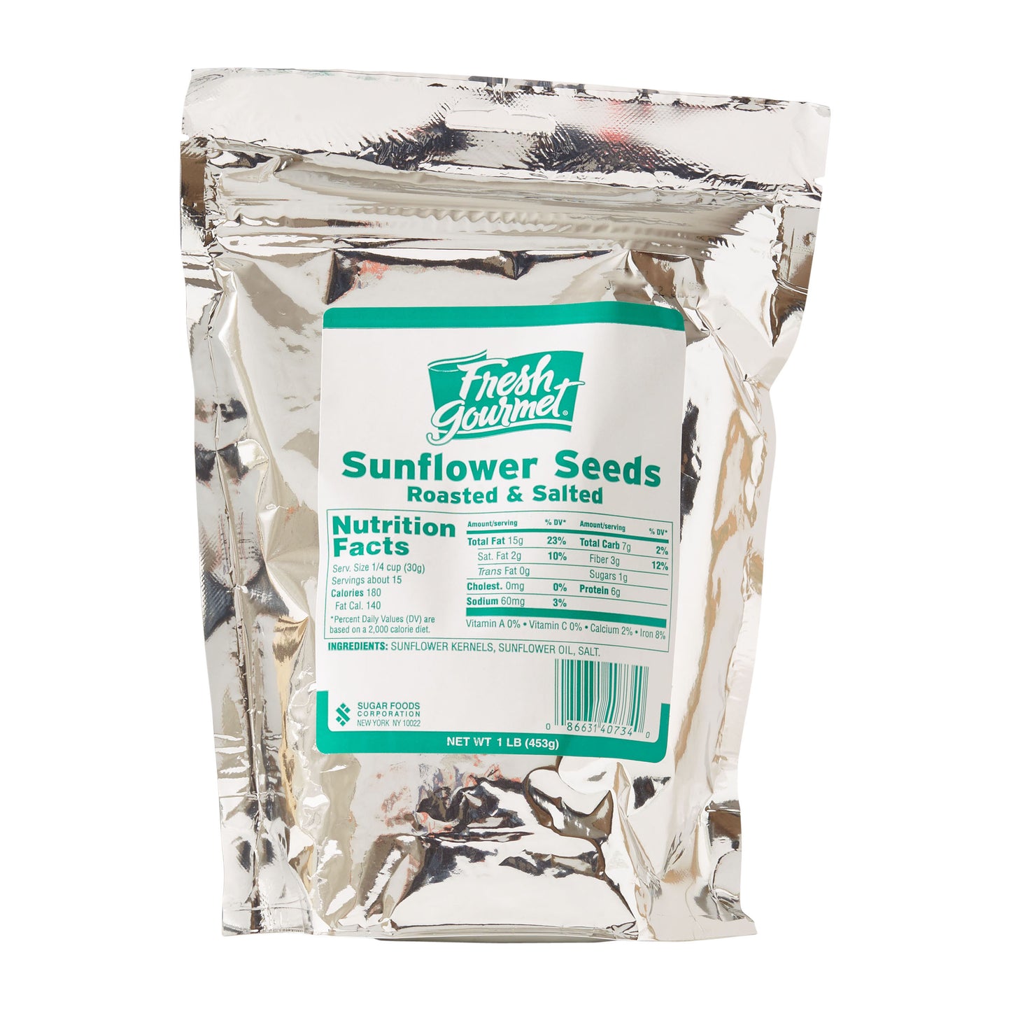 Fresh Gourmet Sunflower Seeds Salted Unshelled 1 Pound Each - 10 Per Case.