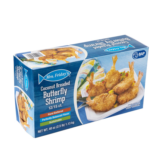 Mrsf Coconut Breaded Bfly Shrimp 2.5 Pound Each - 4 Per Case.