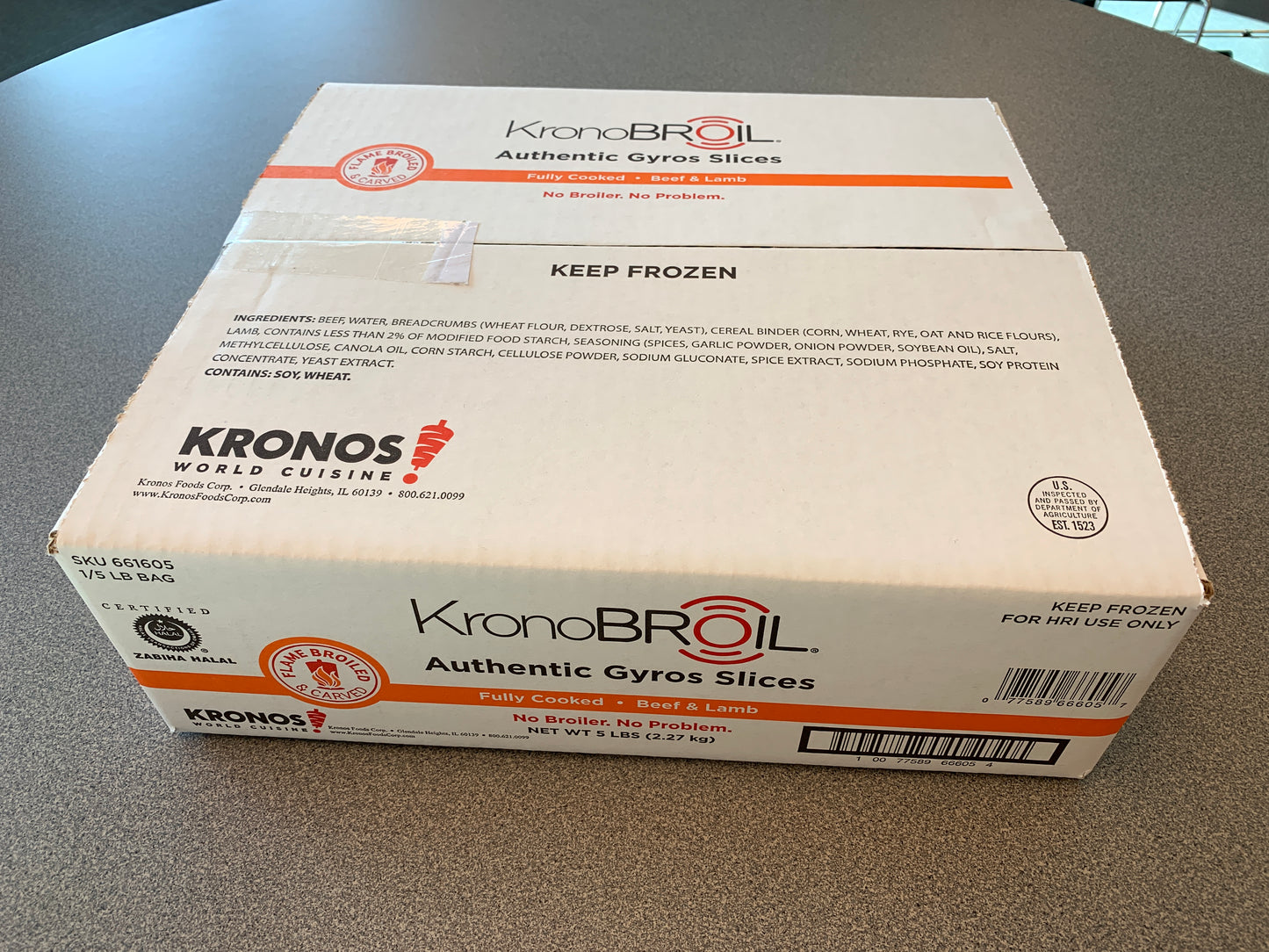 Kronobroil Slices Halal 1/5#, 5 Pounds Halal Us 5 Pound Each - 1 Per Case.