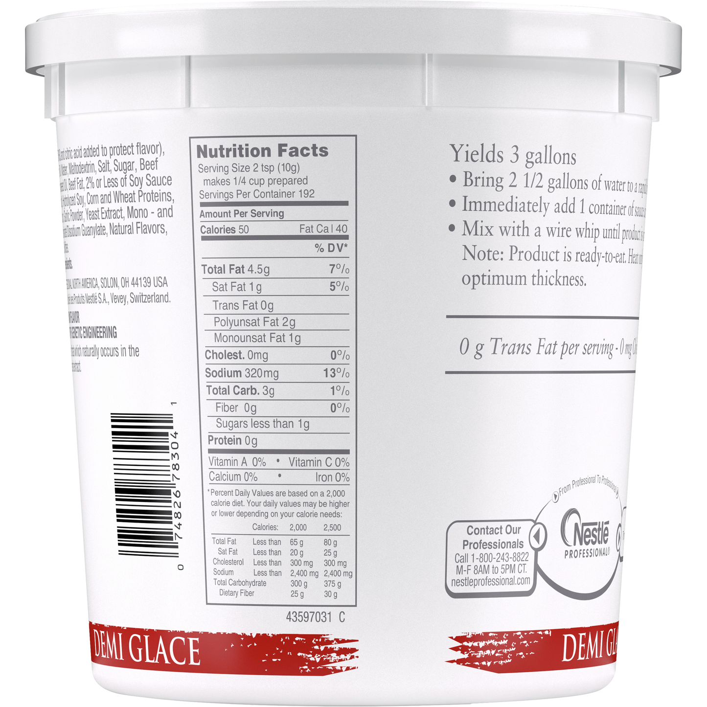 Minor's Demi Glace Sauce Concentrate 4.25 Pound Each - 4 Per Case.