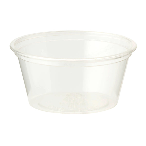 Clear Souffle Cups Ingeo Compostable 100 Each - 20 Per Case.