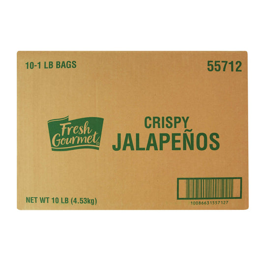 Fresh Gourmet Jalapeno Strips Crispy 1 Pound Each - 10 Per Case.