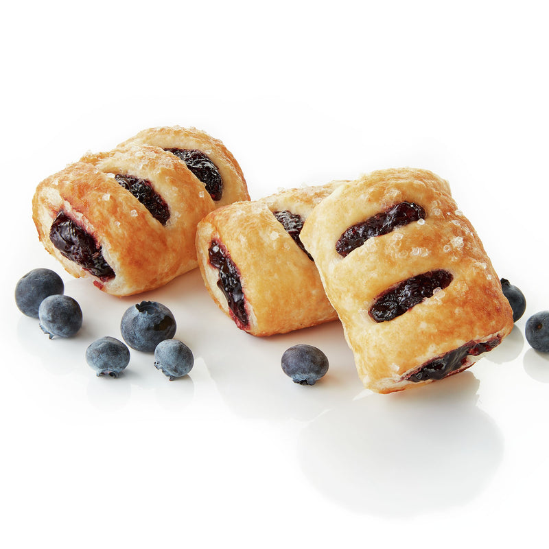 Pillsbury™ Frozen Strudel Bites® Dough Sugared Blueberry 16 Pound Each - 1 Per Case.