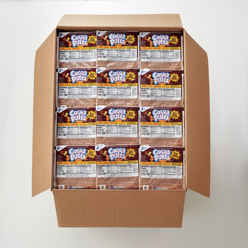 Cocoa Puffs™ Cereal Less Sugar Single Serve Bowlpak 1.06 Ounce Size - 96 Per Case.