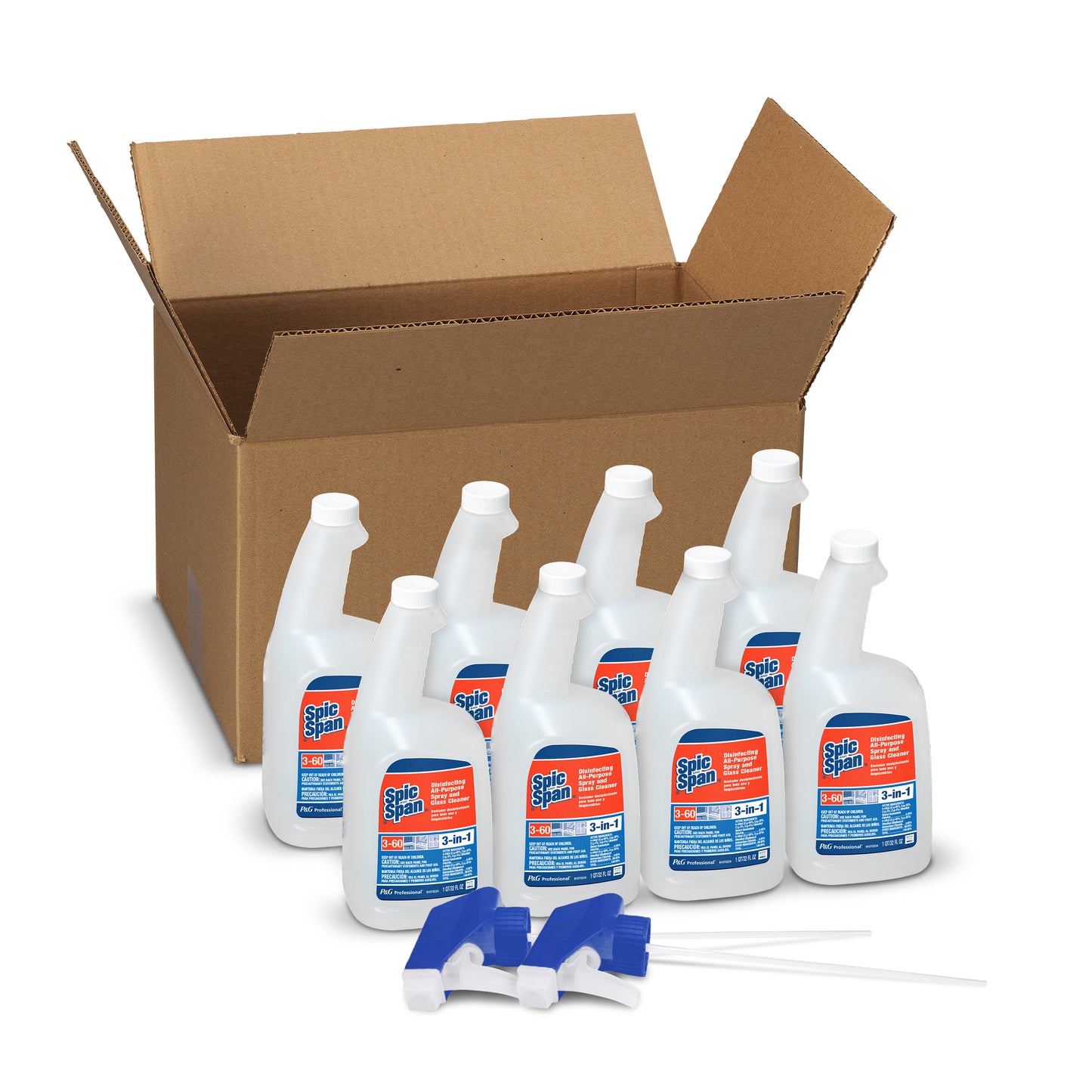 Spic & Span 3-In-1 Disinfecting All-Purpose Spray And Glass Cleaner 32 Ounce Bottle - 8 Per Case.