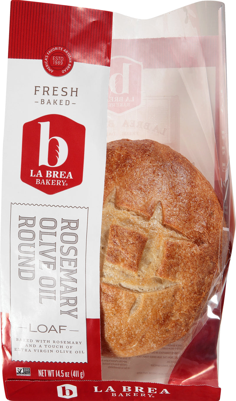 Bread Round Loaf Rosemary Olive Oil Unslicedparbaked Frozen Retail 16 Ounce Size - 12 Per Case.