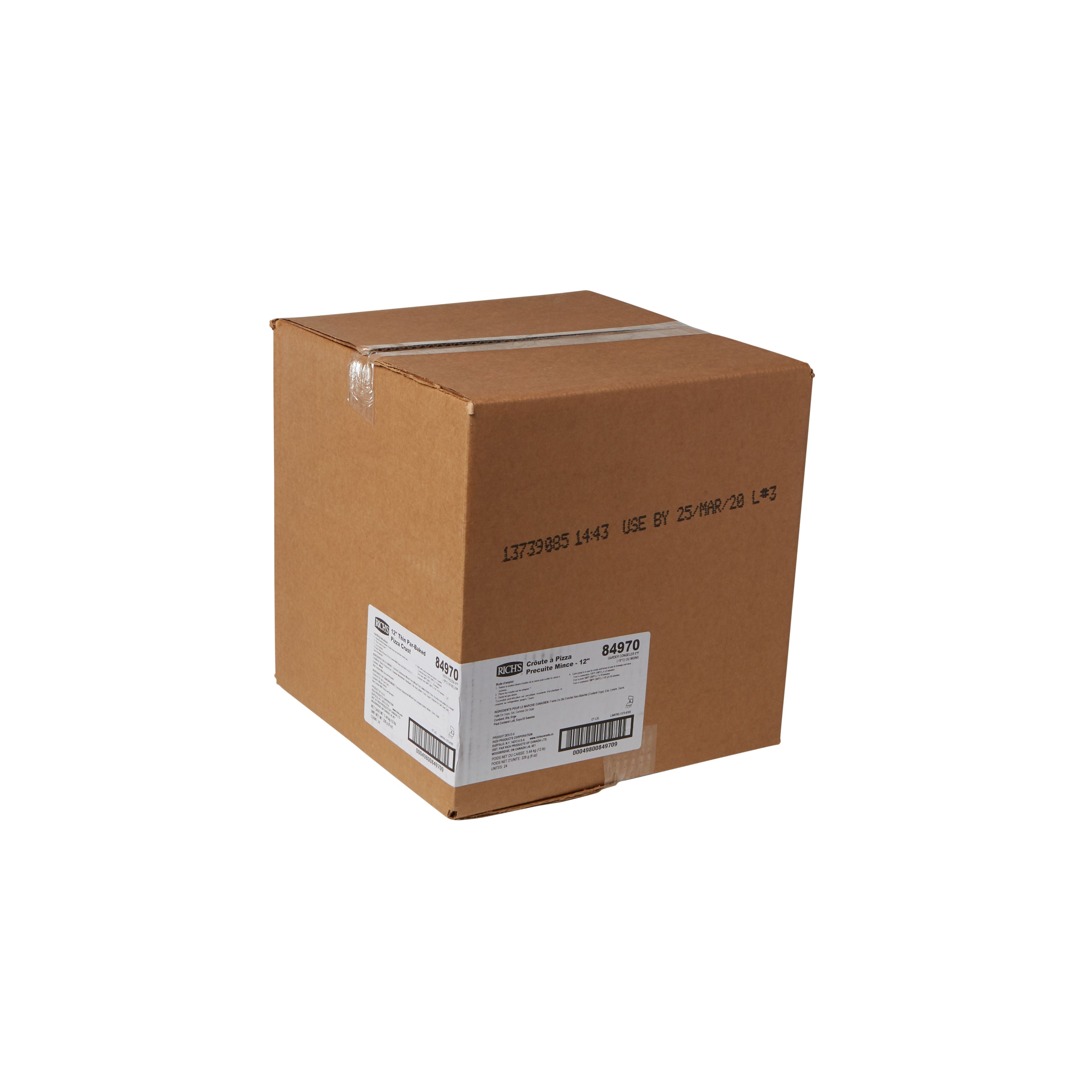 Pizza Crust Par Baked Thin 2" 8 Ounce Size - 24 Per Case.