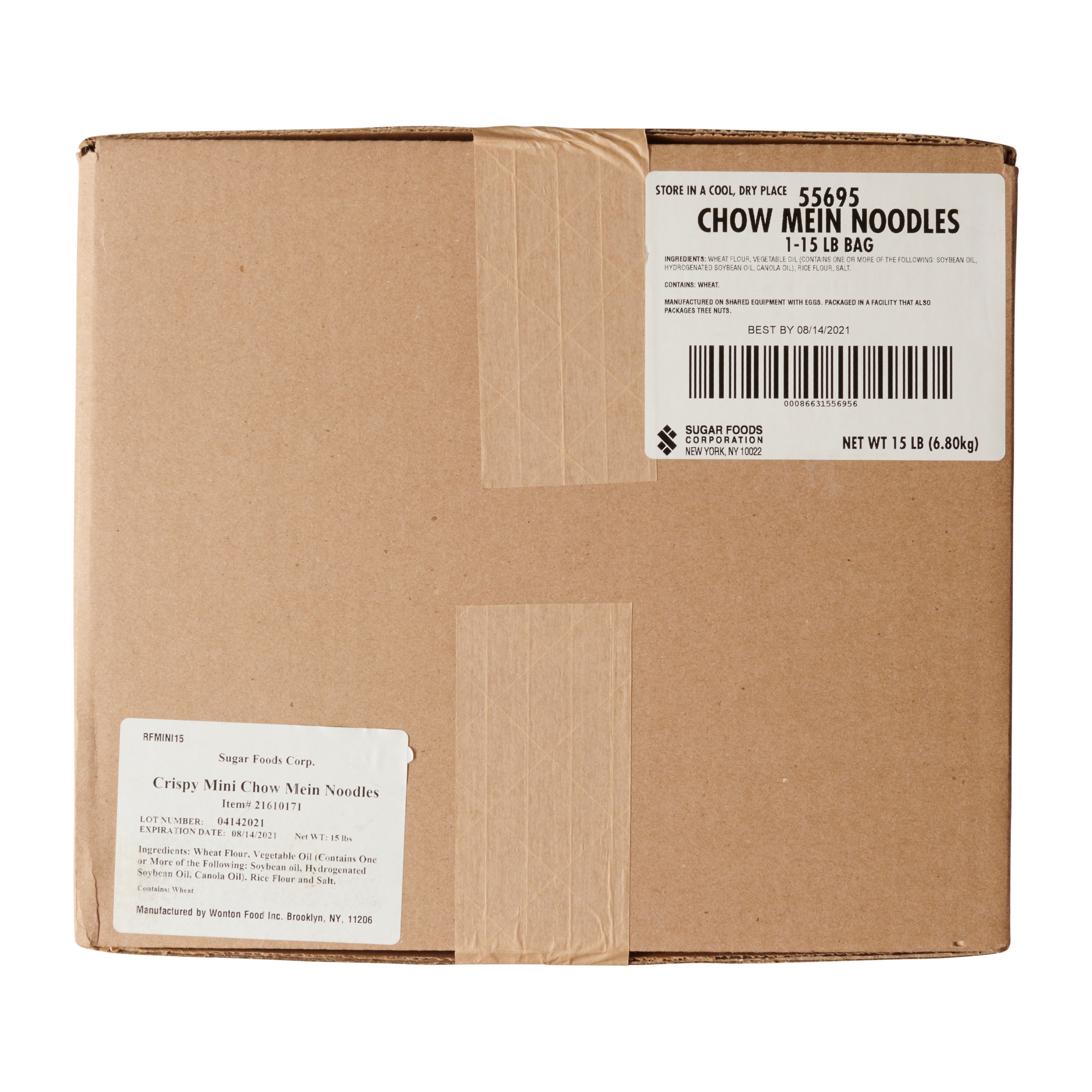 Sugar Foods Chow Mein Noodles 15 Pound Each - 1 Per Case.