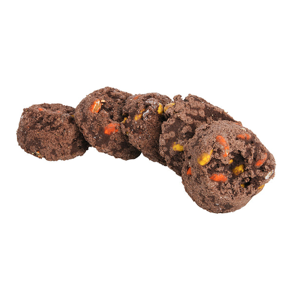 Frozen Cookie Dough Chocolate Flavored With Reese's Pieces Candy Bulk Bag 1.33 Ounce Size - 240 Per Case.