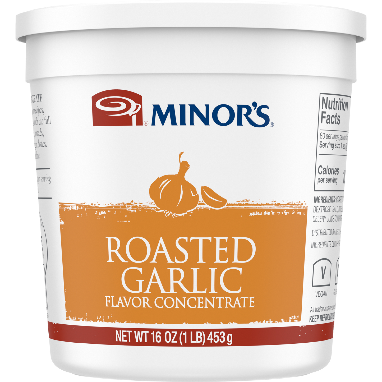 Minor's Roasted Garlic Flavor Concentrate Gluten Free 1 Pound Each - 6 Per Case.