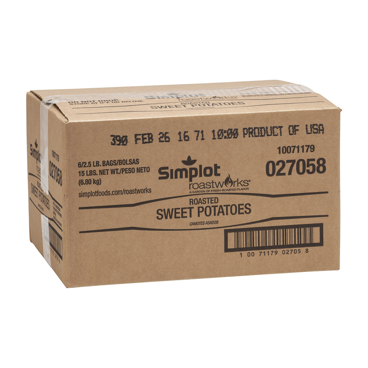 Simplot Roastworks Roasted Sweet Potatoes 2.5 Pound Each - 6 Per Case.