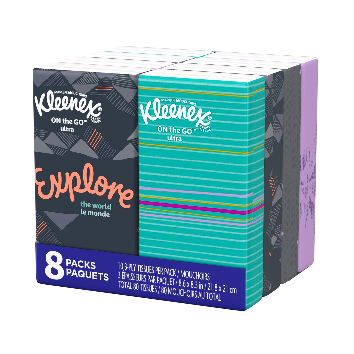 Kleenex Go Pocket Facial Tissue Fsc Mix Sgsna Coc 80 Count Packs - 12 Per Case.