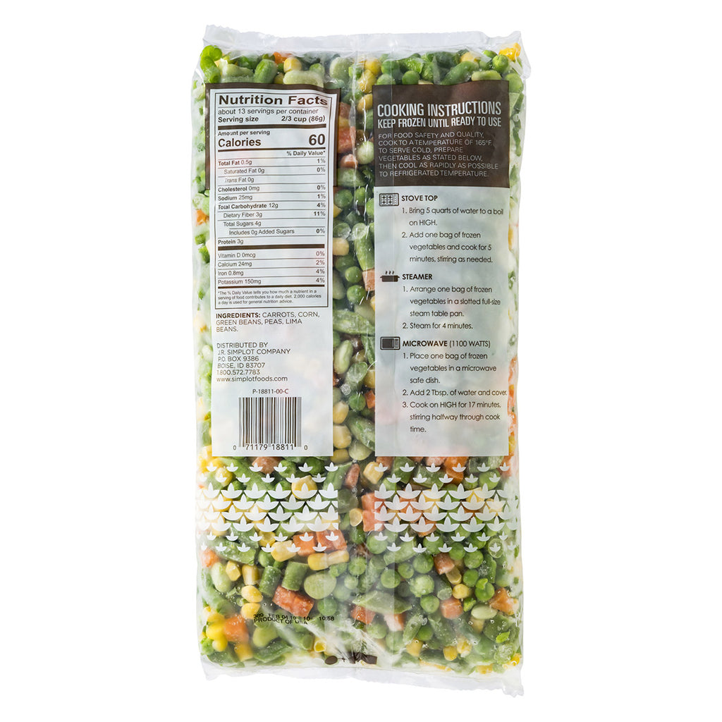 Simplot Simple Goodness Classic Vegetables Pepper & Onion Blend 2 Pound Each - 12 per Case.