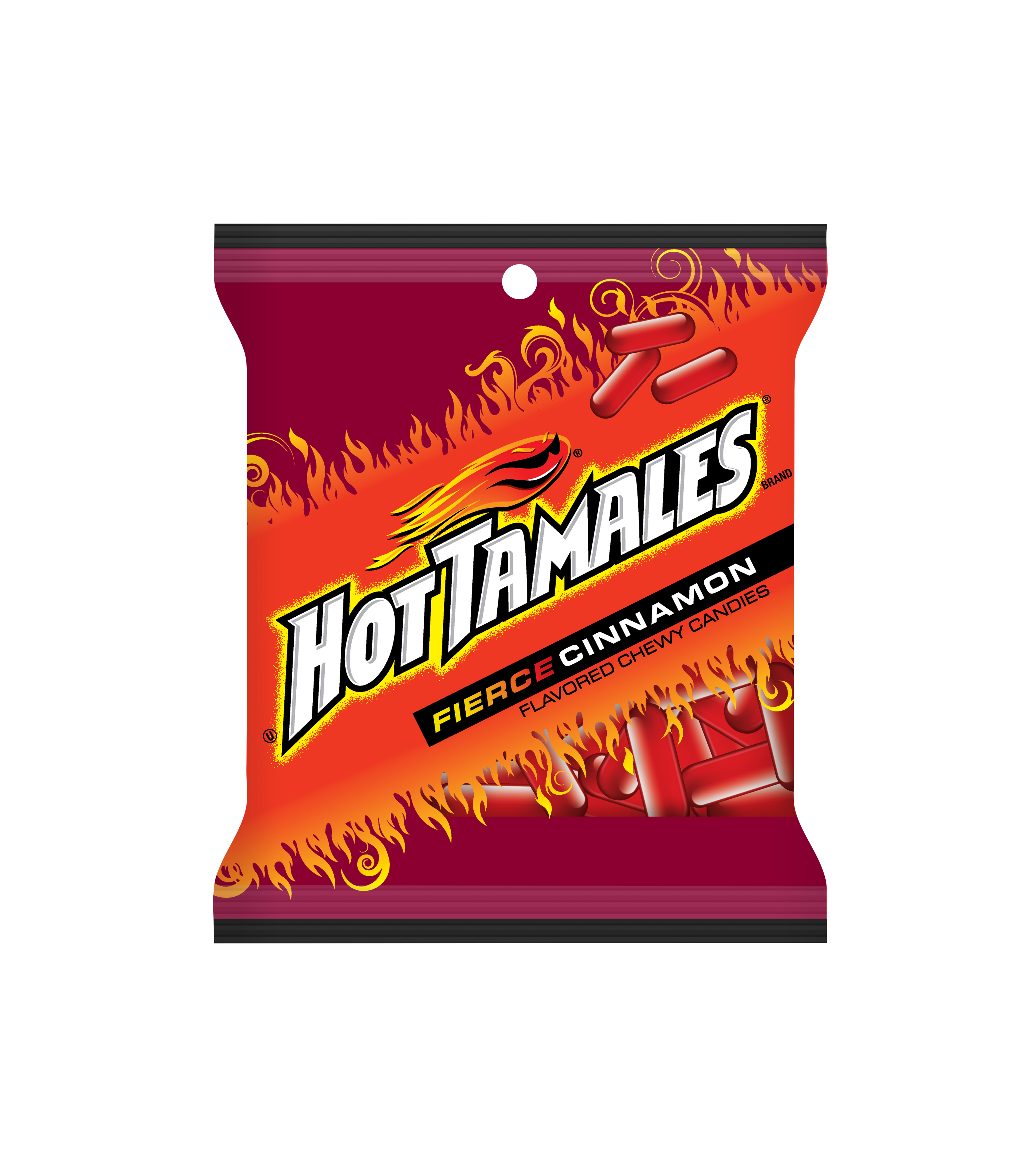 Hot Tamales® Peg Bag Fierce Cinnamon 5 Ounce Size - 12 Per Case.