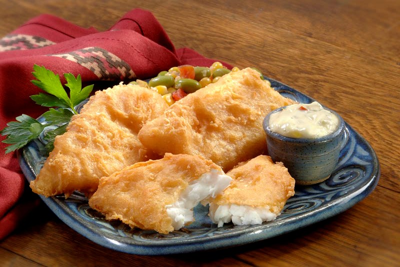 High Liner Yuengling Beer Battered Deep Fry/Oven Ready 2 Ounce Fillet Haddock 5 Pound Each - 2 Per Case.