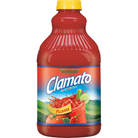 Clamato Picante Tomato Cocktail Bottle 64 Fluid Ounce - 8 Per Case.