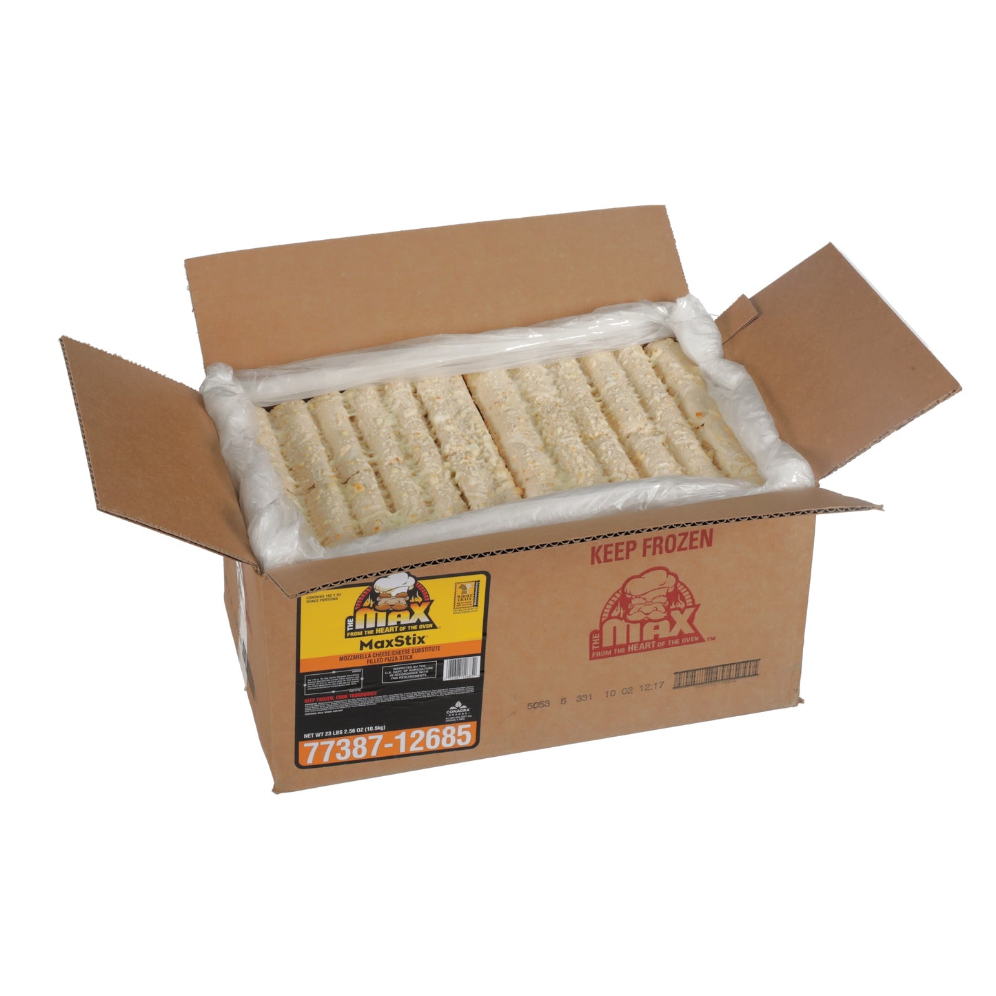 The Max Maxstix Whole Grain Child Nutrition Mozzarella Breadstick 1.93 Ounce Size - 192 Per Case.