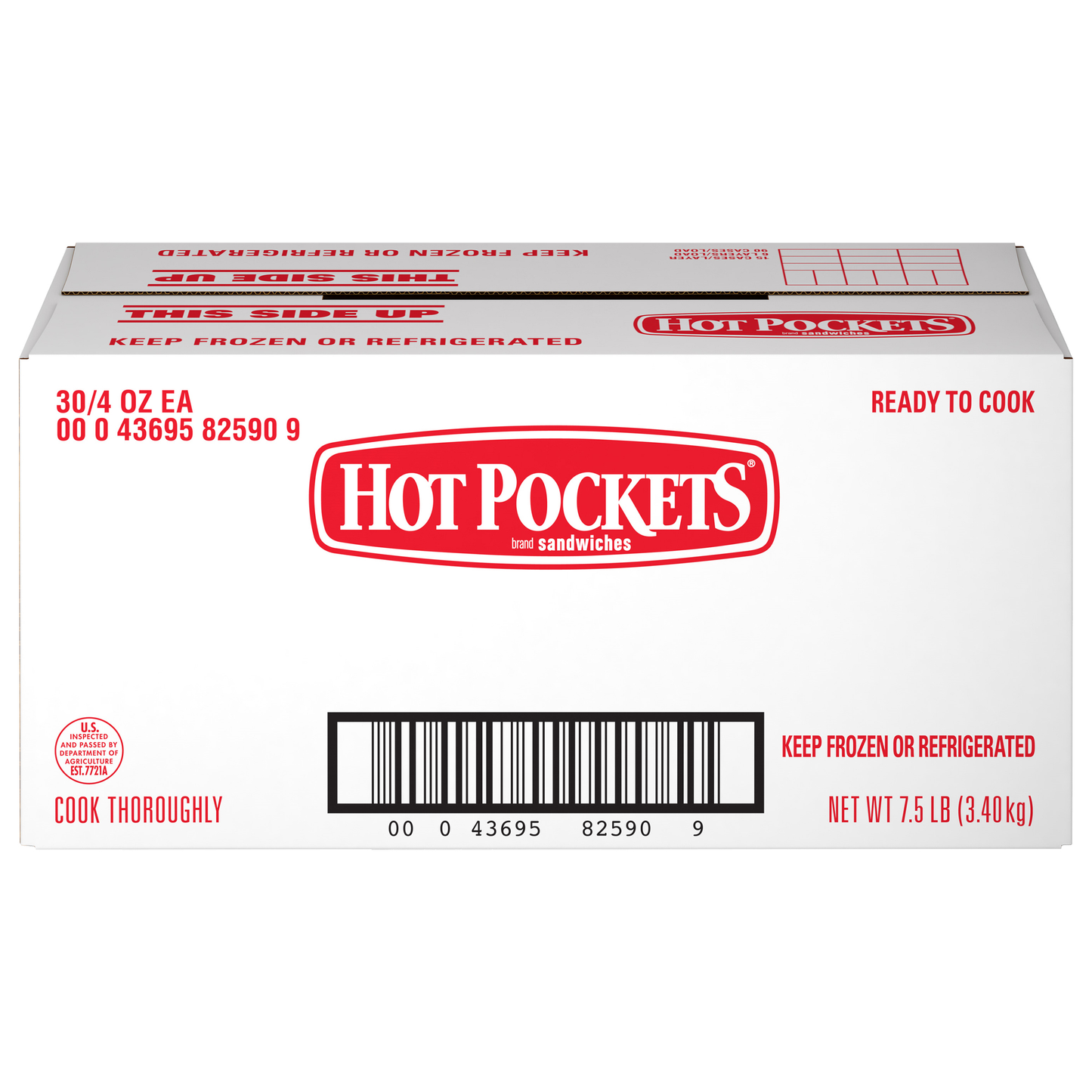 Hot Pockets Meatball And Mozzarella Sandwiches 4 Ounce Size - 30 Per Case.