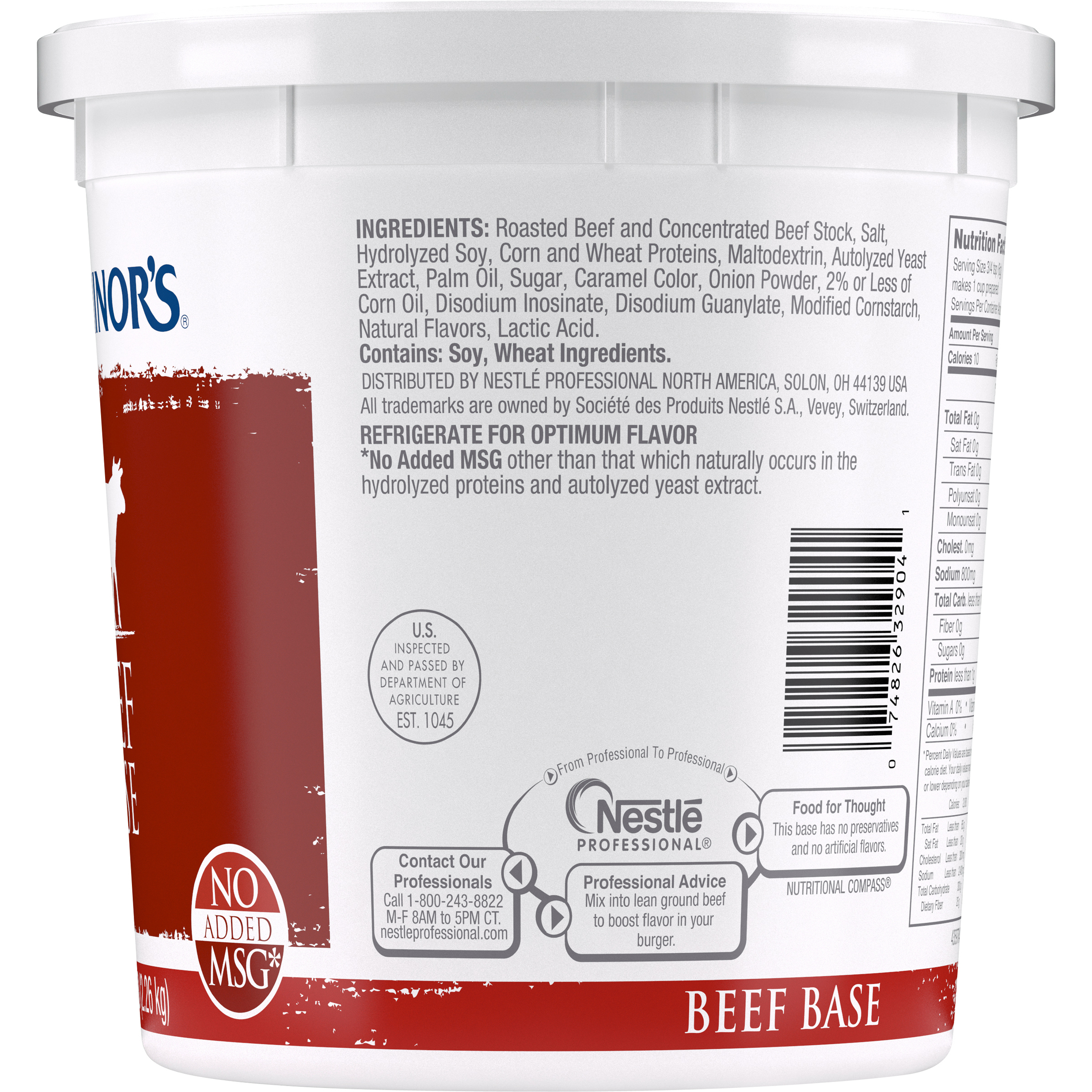 Minor's Beef Base (No Added Msg) Pounds 5 Pound Each - 4 Per Case.