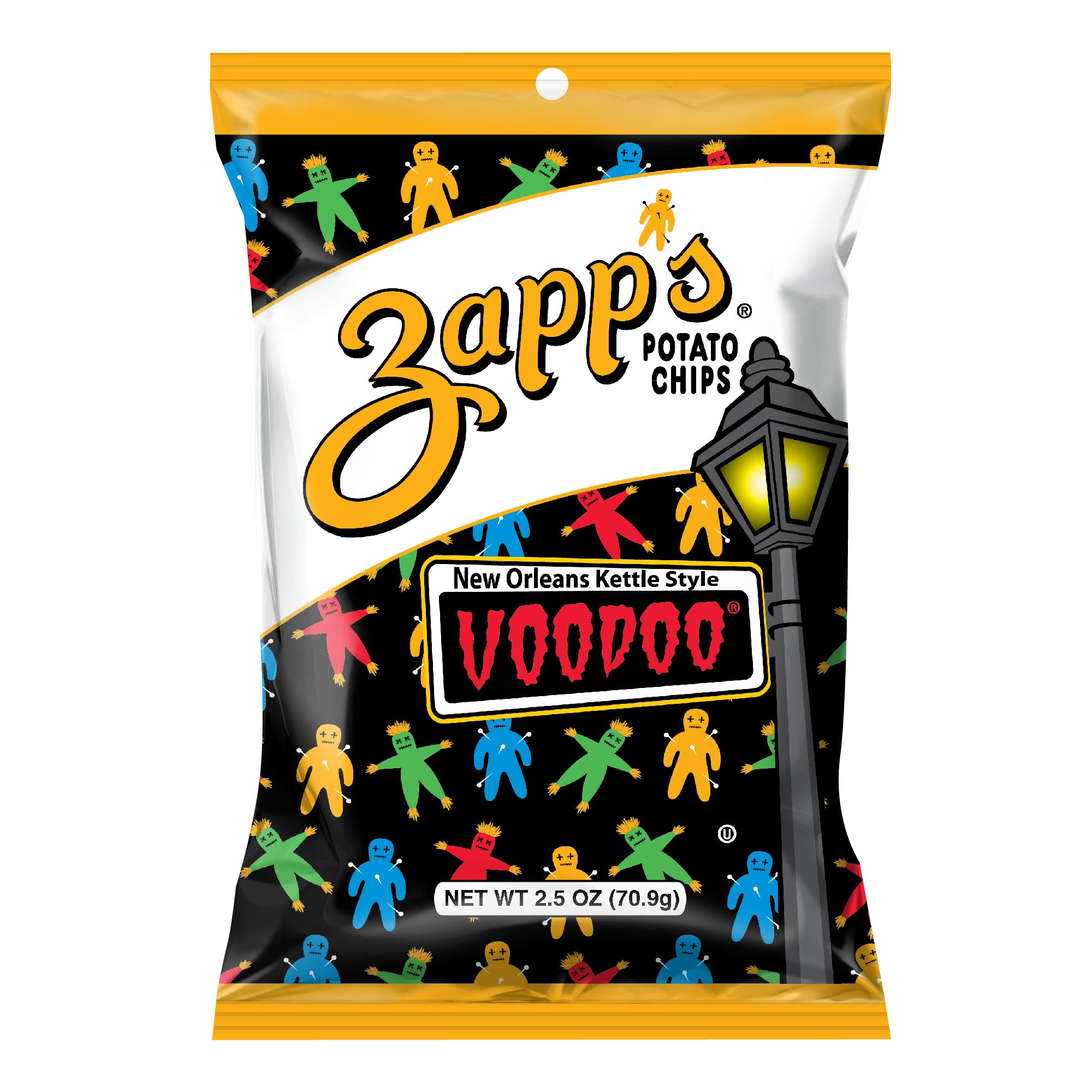Zapp's Potato Chips Voodoo Kettle Chips 2.5 Ounce Size - 10 Per Case.