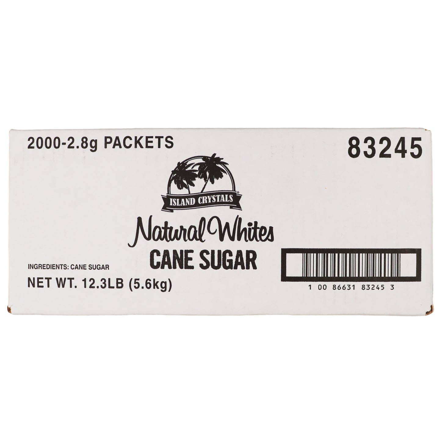 Organic Whites Sugar Naturally White Packets 2.8 Grams Each - 2000 Per Case.