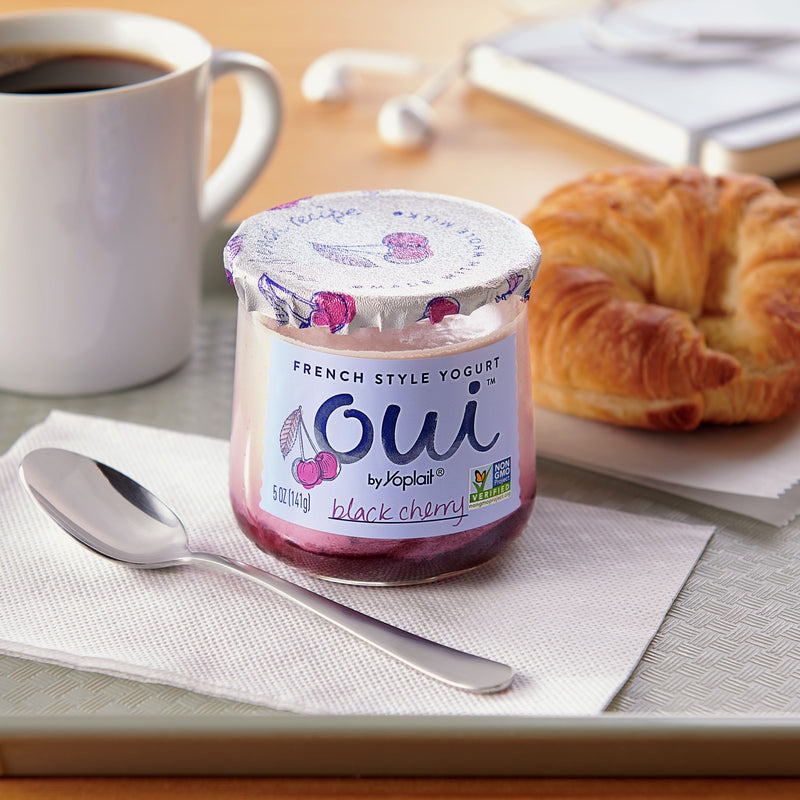 Oui™ By Yoplait® French Style Yogurt Black Cherry 5 Ounce Size - 8 Per Case.