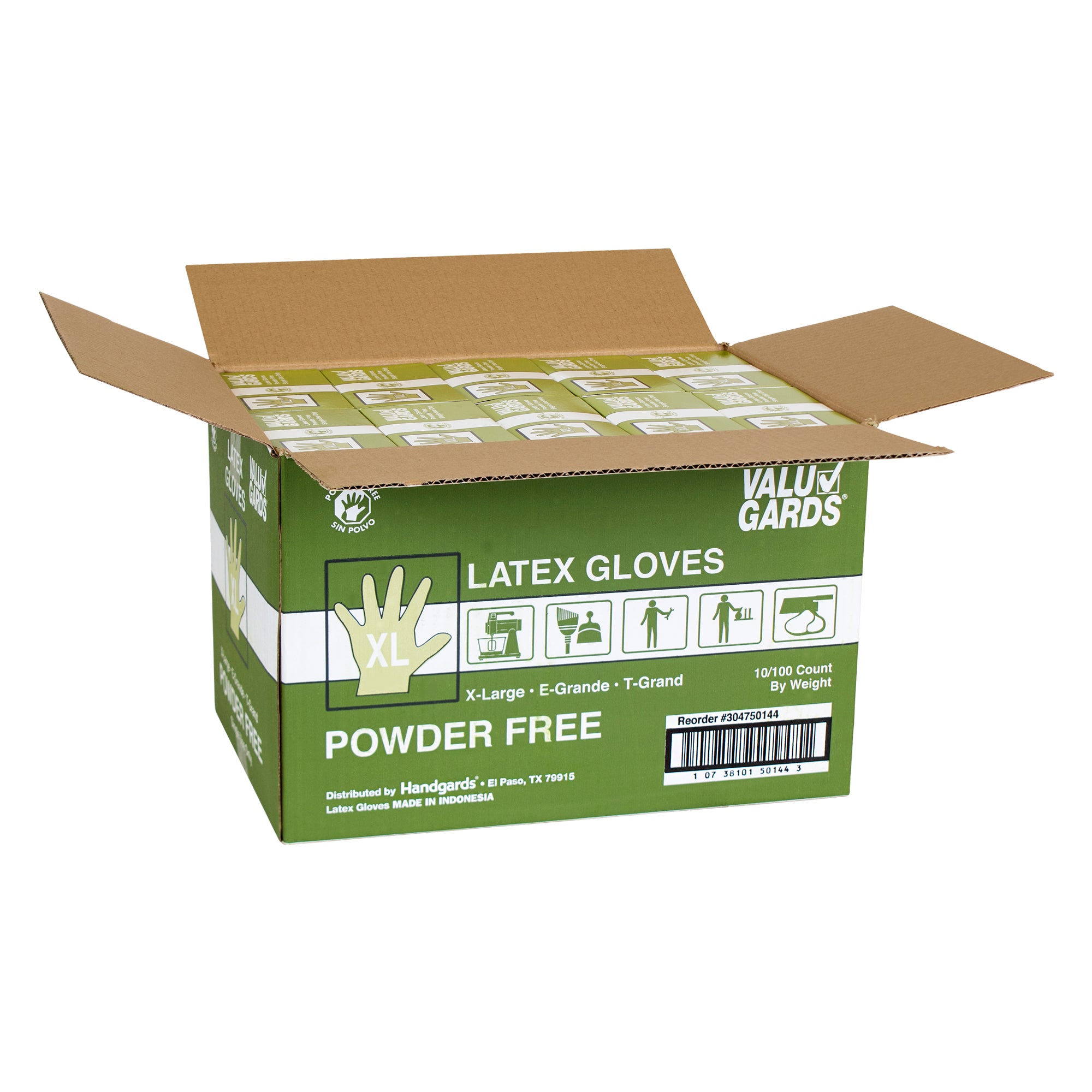 Glove Latex Valugard Powder Free Extra Large 100 Each - 10 Per Case.