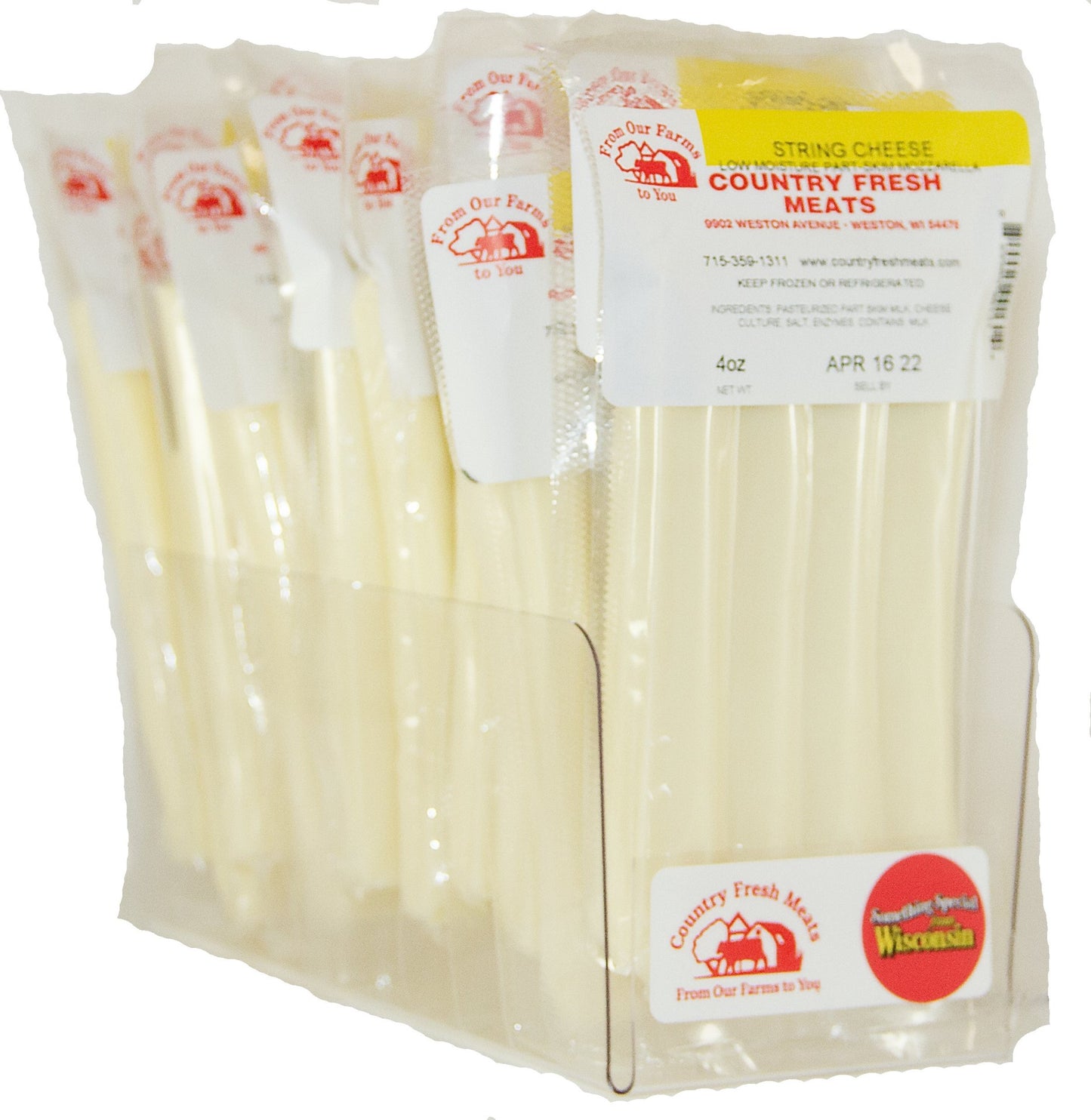 Country Fresh Meats String Cheese 4 Ounce Size - 102 Per Case.