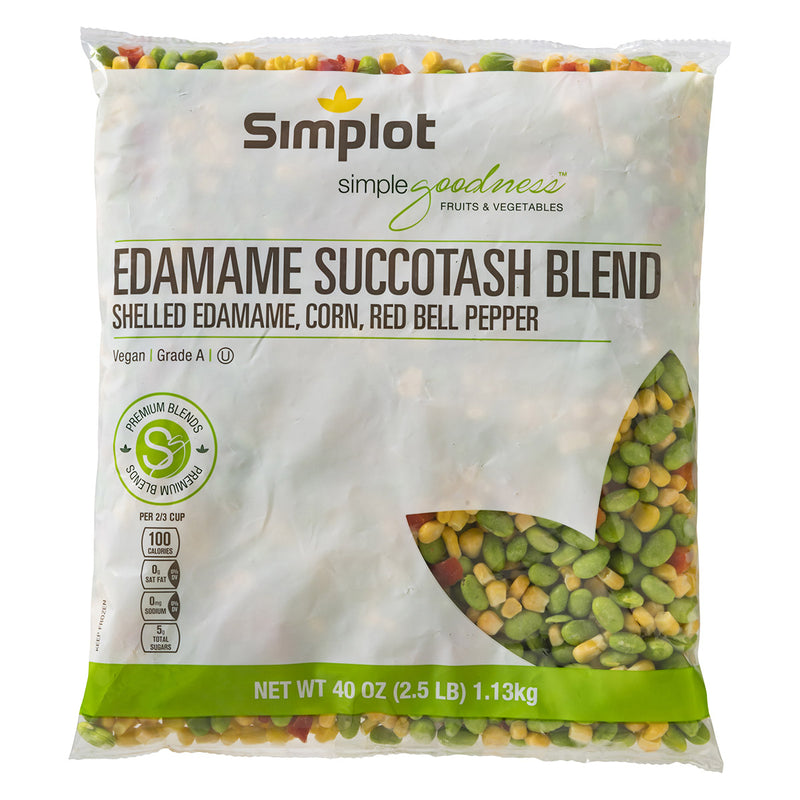 Simplot Simple Goodness Premium Vegetables Edamame Succotash 2.5 Pound Each - 6 Per Case.