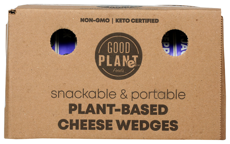 Good Planet Foods Pepper Jack Plant Based Cheese Wedges 4 Ounce Size - 9 Per Case.