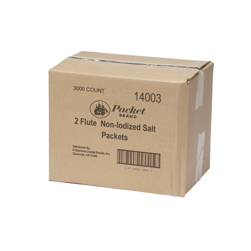 Packet Brand Fluted Salt Packets 0.75 Grams Each - 3000 Per Case.