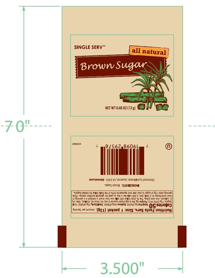 Single Serv Brown Sugar Packet 13 Grams Each - 96 Per Case.