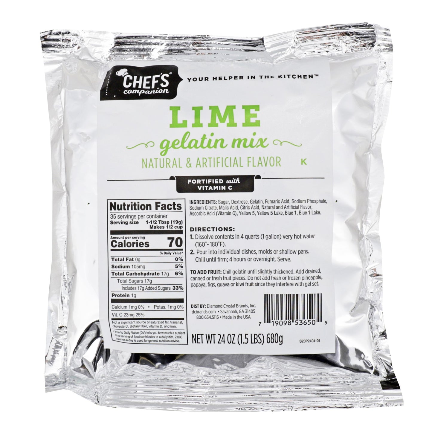 Chefs Companion Gelatin Lime 24 Ounce Size - 12 Per Case.