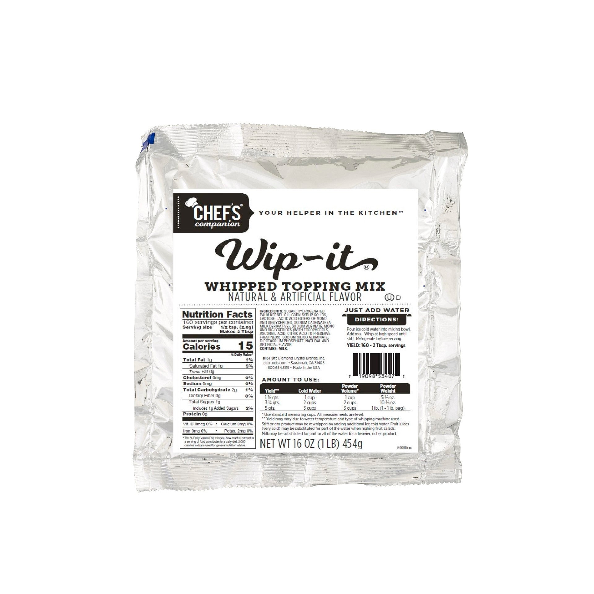 Chefs Companion Whipped Topping Mix 1 Pound Each - 12 Per Case.
