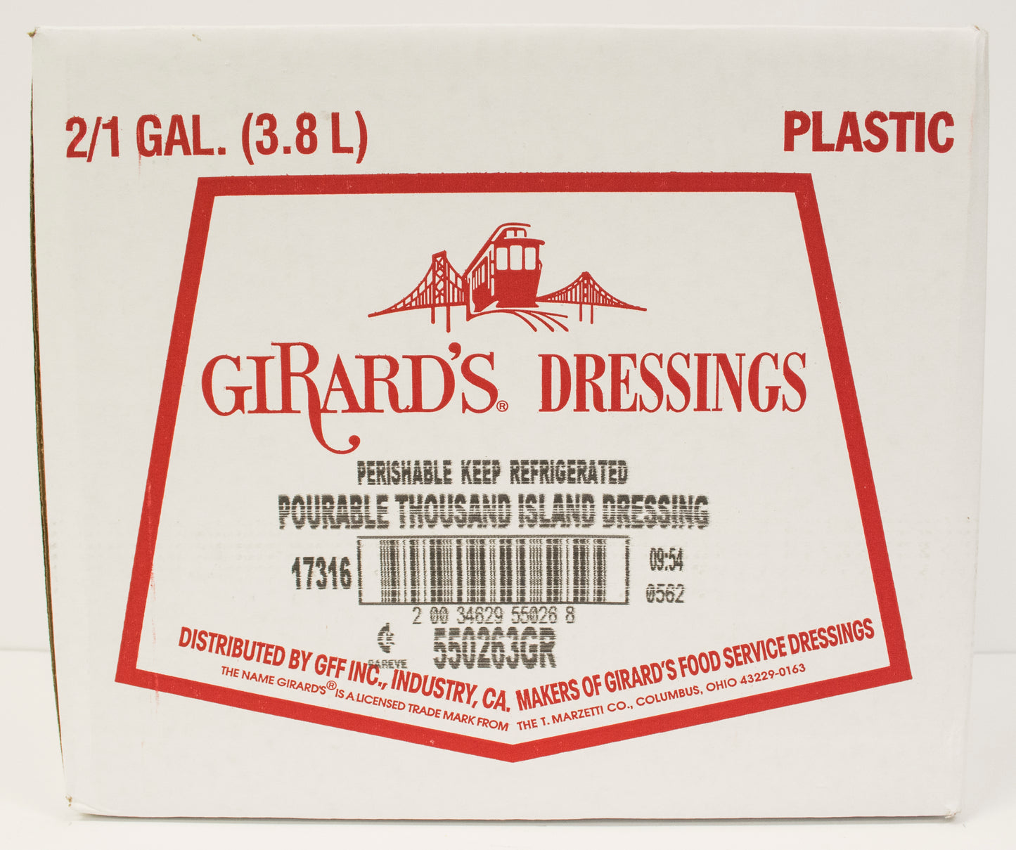 Girard's Pourable Thousand Island Dressing, 1 Gallon - 2 Per Case