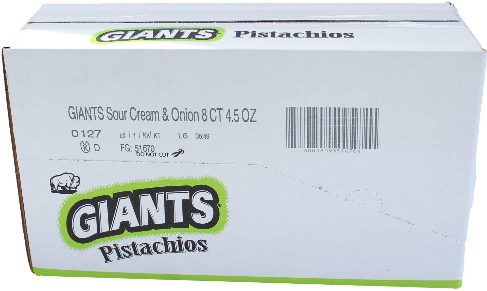 Giant Snack Inc Giants Pistachios Sour Creamonion 4.5 Ounce Size - 8 Per Case.